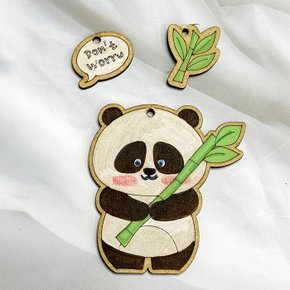 푸푸팬더 걱정인형 색칠놀이 diy 풀패키지 (우드+칼라 군번줄 포함 풀세트)