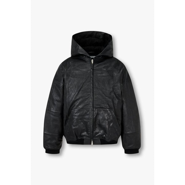 [UNISEX] 패치워크 레더 후디드 자켓 3625363001000
