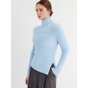 리지 슬릿 터틀넥 니트 탑_블루 / LIZY SLIT TURTLENECK KNIT TOP_BLUE