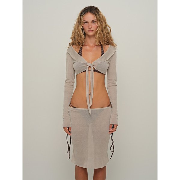 TIE BOLERO SET / SAND BEIGE