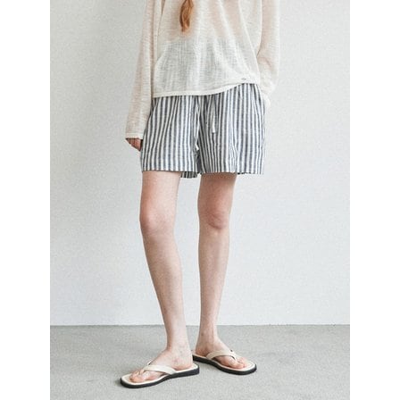 얀13 STRIPE BANDING SHORT PANTS_BLUE