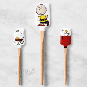  윌리엄스소노마 피넛 스누피 우드 스파츌라 3개 세트 WILLIAMS SONOMA PEANUTS SNOOPY WOOD SPAT