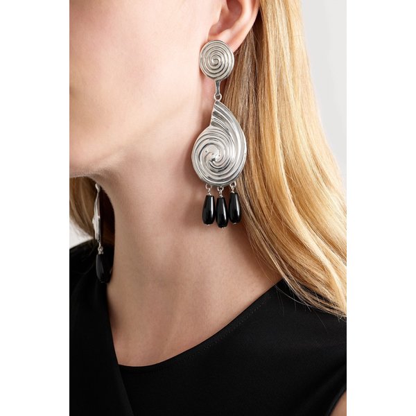 주주베라 엘리자 실버 오닉스 귀걸이 46376663163020361