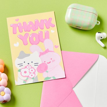 BUTTER(버터) [버터샵] 밀크캣 스크래빗 사각카드 THANK YOU