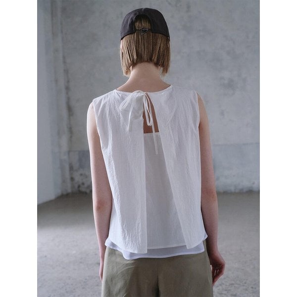 Back Detail Sleeveless Blouse  White (KE6360M071)