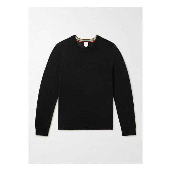 로고 자수 메리노 울 스웨터 46376663162881149