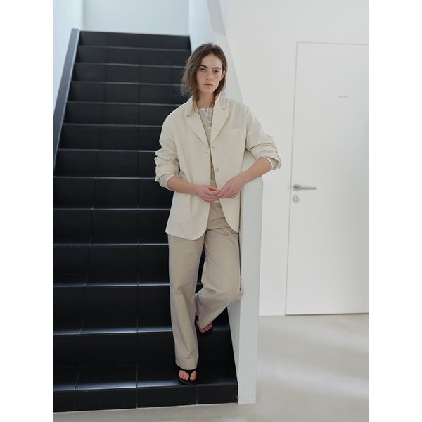 Cotton washed jacket-Cream