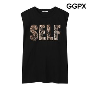 레오파드 프린팅 민소매 티셔츠 (GQ5TS013F)