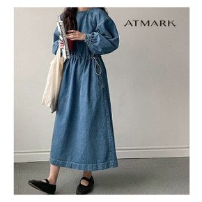 ATMARK (77까지)퍼프스트링데님원피스_AA39OP055G