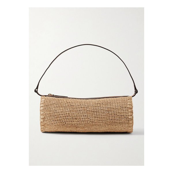 스타우드 타루 미니 가죽 트리밍 라피아 숄더 백 뉴트럴 1647597357747068