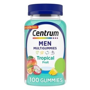 Centrum 남성용 종합비타민 구미 - 열대 과일 - 100ct, 센트럼 건강식품