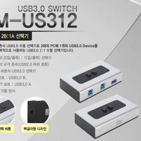 벽걸이형 수동선택기 네트워크장비 USB3.0 2Bto1A