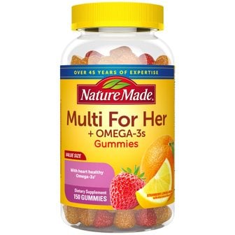  네이처메이드  Multi  For  Her  Omega  3s  구미  딸기  레몬  오렌지  150  구미