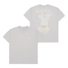 DOODLE FUZZY RABBIT SHORT SLEEVE T-SHIRT GREY 두들퍼지레빗 그레이 SSAZFR-GRY