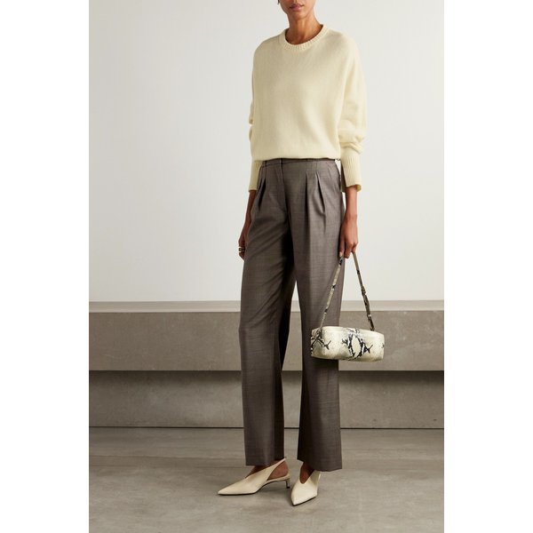 루루 드 시종 스비루 플리츠 울 트윌 팬츠 46376663162974595