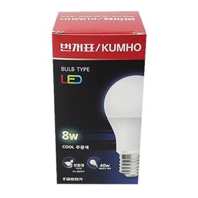 번개표 LED 주광색 전구 조명 등 인테리어 방등 8W X ( 2매입 )