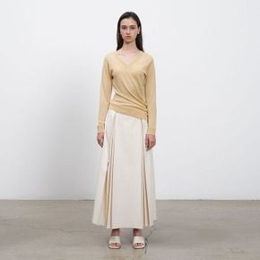 / Pleated Flair Long Skirt