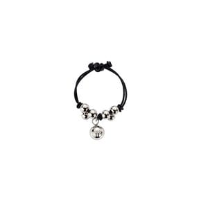 silver grape string ring-black