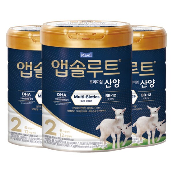 분유 앱솔루트 산양분유 리뉴얼 2단계(6~12개월) 750g 3캔