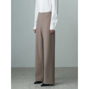 ELASTICATED WAIST STRAIGHT LEG TROUSERS MOCHA