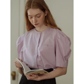 Volume half sleeve blouse(Purple)