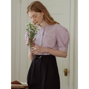 Volume half sleeve blouse(Purple)