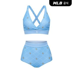 [코리아공식] 다이아 모노그램 전판패턴 비키니 세트 LA (Sky blue)