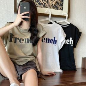 여성티셔츠 여름 냉감 속건 프렌치 루즈핏 반팔 티셔츠
