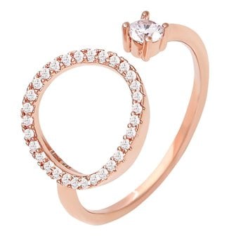 미니아트 14Kgp 로즈골드 여자 패션 데일리 프리사이즈 레이어드 써클링 반지