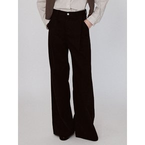 Cotton Wide One Tuck Pants - Black