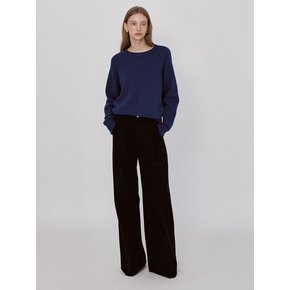 Cotton Wide One Tuck Pants - Black
