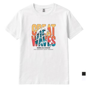 GREAT WAVES 라운드 남여공용 반팔C 컬러
