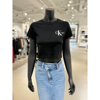 Calvin Klein Jeans [시흥점] 여성 모노그램 크롭 반팔 티셔츠 J223495-BEH