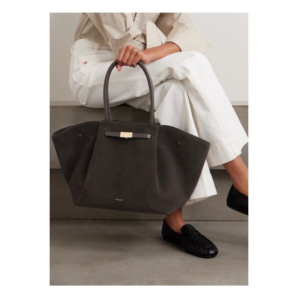 드멜리어 뉴욕 라지 스웨이드 토트 차콜 46376663162913567