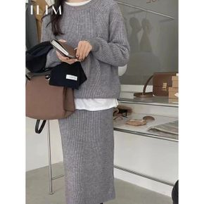 2종SET 골지 니트티+롱 밴딩스커트 G4SSE008P_P354127956