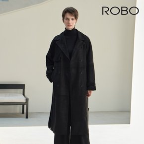 [온플] 로보 24FW 스웨이드 더블 롱 트렌치코트