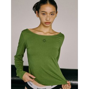 REVERSIBLE U NECK TOP GREEN