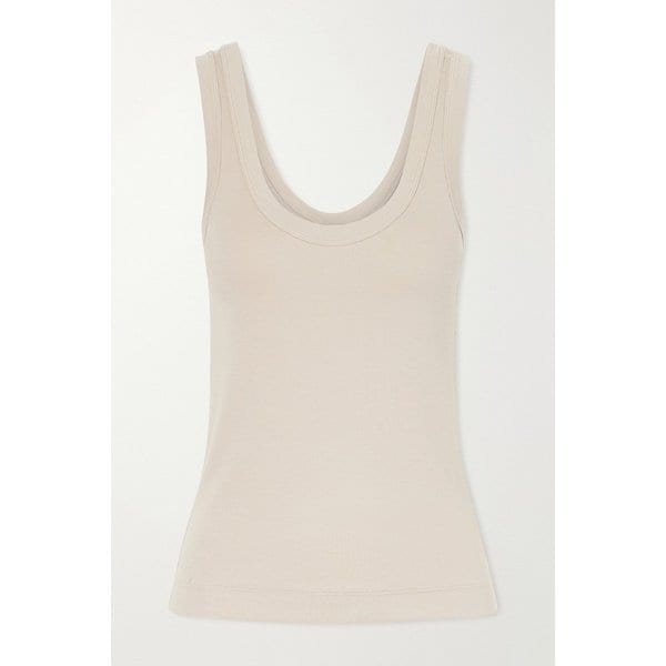 브루넬로쿠치넬리 리브 코튼 블렌드 저지 탱크 탑 베이지 46376663163079144