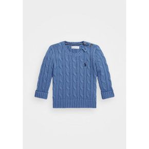 키즈 폴로 랄프로렌 CABLE-KNIT 코튼 점퍼 - 점퍼 - 뉴 england 블루 8502275