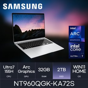 삼성전자 갤럭시북4 프로360 NT960QGK-KA72S (SSD 2TB)