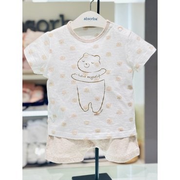 압소바 [압소바 뱀띠임신출산선물]  베어 반소상하복 (A2313081)백IVORY(25년 여름 신상)