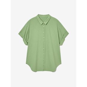 COTTON SLEEVE ROLL-UP SHIRT_LIGHT GREEN