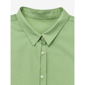 COTTON SLEEVE ROLL-UP SHIRT_LIGHT GREEN