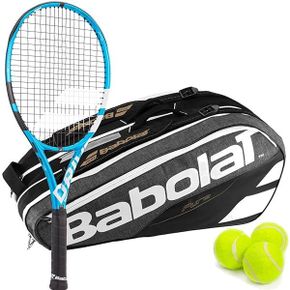 일본 바볼랏 테니스라켓 가방 바보라 퓨어 드라이브 107 Oversized Tennis Racquet 번들 with Ba