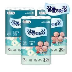 잘풀리는집 오리지널 두루마리휴지 3겹 27M 30롤 X 3개[35095365]