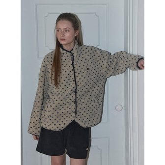 아노에틱 DOT PATTERN FLEECE JACKET_IVORY