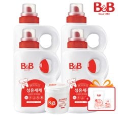 섬유세제 베이비파우더향 1500ml 용기형 4입+소다파우더 1입 +증정품_J825