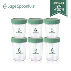 이유식용기 2종(NEW 180ml 3P+NEW 240ml 3P)/유리 이유식용기/이유식식기/이유식 보관용기/초기 이유식그릇/초기 이유식준비물/이유식통/세이지스푼풀