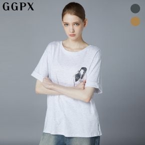 스팽글 레터링 백 프릴 반팔 티셔츠 (GNB5TS220F)