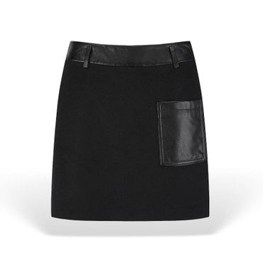 보그너 여성 우븐믹스 페이크레더 큐롯스커트 0124420501BA